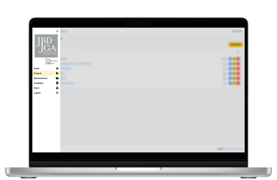 JBD JGA navigation for projects, manufacturers, and specifications