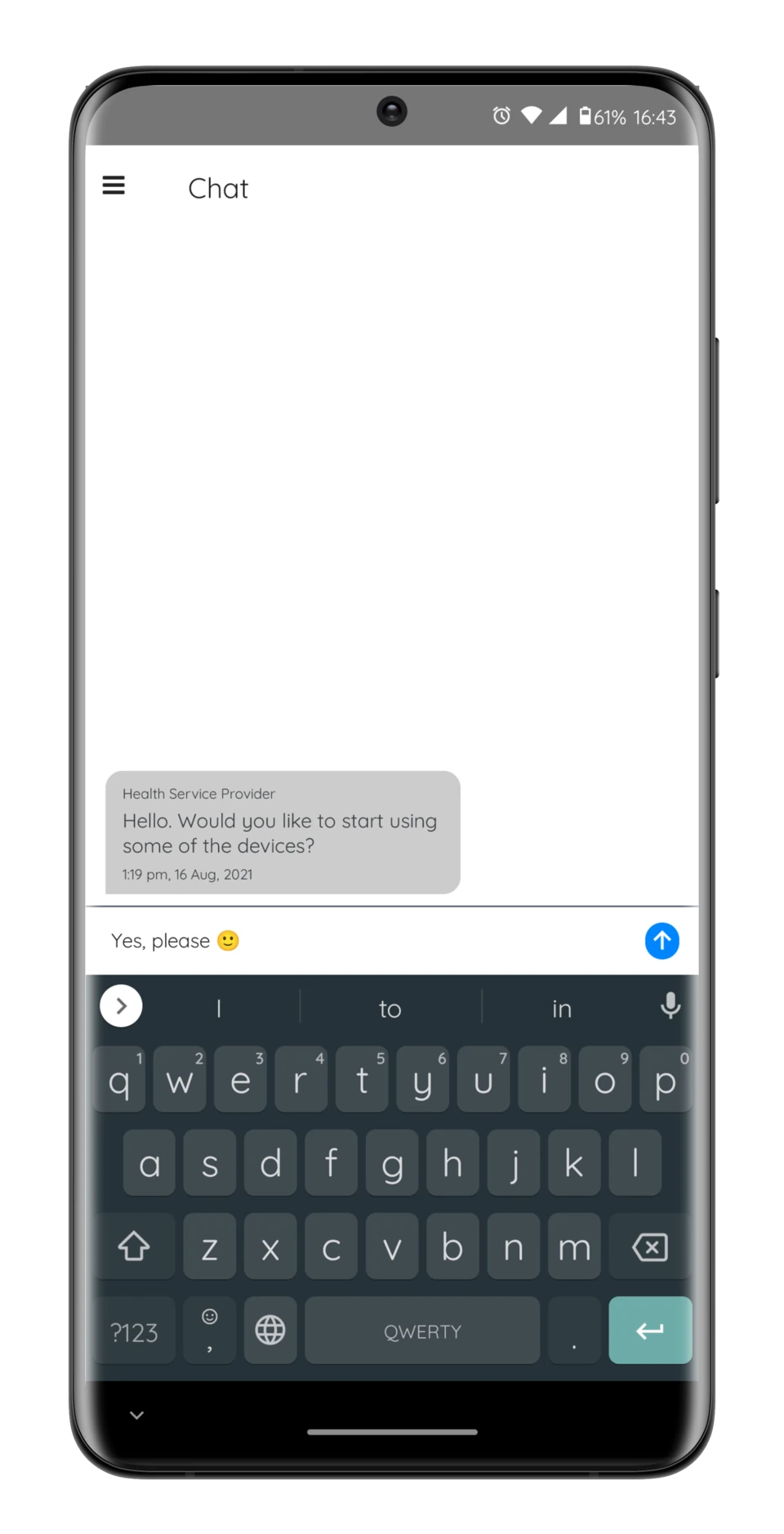 Omnivia doctor-patient chat on a phone